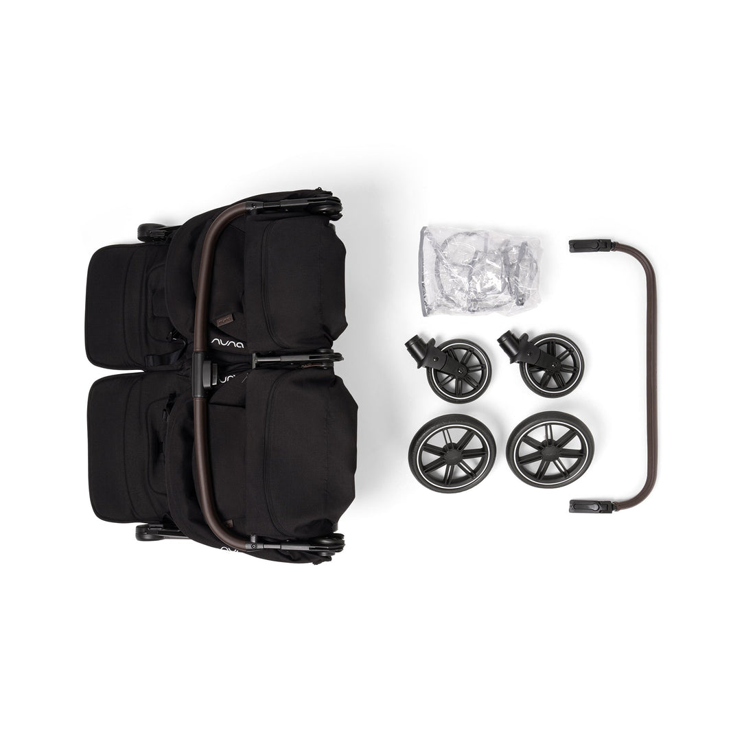 Nuna TRVL Dubl Sibe-By-Side Double Stroller - Caviar
