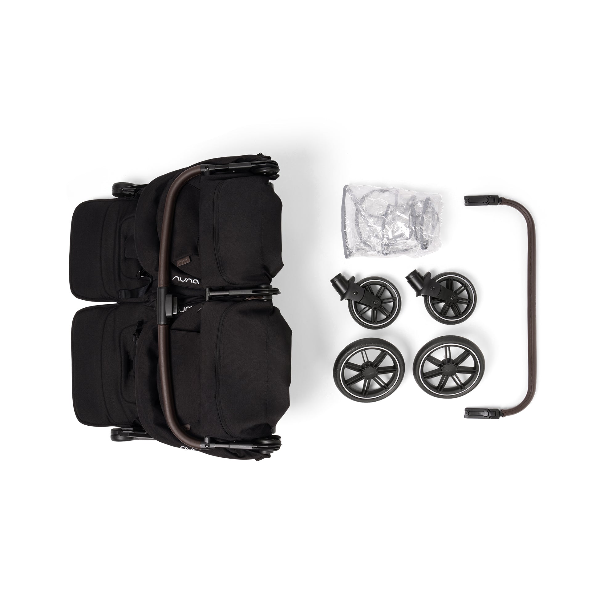 Nuna TRVL Dubl Sibe-By-Side Double Stroller - Caviar